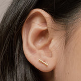 Morse Code Dash Minimalist Stud Earrings