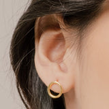 Modern Geometry Circle Stud Earrings