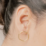 Modern Geometry Hexagon Stud Earrings