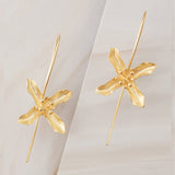 Emblem Jewelry Earrings Gold Tone Sweet Santan Flower Large Drop Earrings