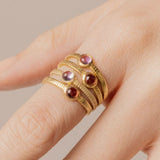 Love Notch Baby Cabochon Gemstone Stack Rings