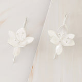 Emblem Jewelry Earrings Silver Tone Blooming Jasmine Flower Drop Earrings