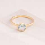 Emblem Jewelry Rings Blue Topaz / Round Signature Candy Gemstone Stack Rings (Ring Size 9)