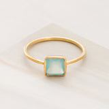 Emblem Jewelry Rings Chalcedony / Square Signature Candy Gemstone Stack Rings (Ring Size 9)