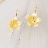 Emblem Jewelry Earrings Gold Tone Sweet Kalachuchi Flower Drop Earrings