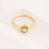 Emblem Jewelry Rings Green Peridot / Round Signature Candy Gemstone Stack Rings (Ring Size 9)