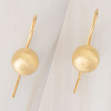 Emblem Jewelry Earrings Gold Tone / 8 mm Terrene Matte Ball Drop Earrings