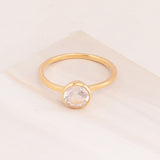 Emblem Jewelry Rings Rose Quartz / Round Signature Candy Gemstone Stack Rings (Ring Size 4)