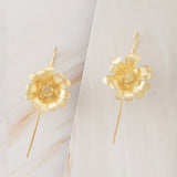 Emblem Jewelry Earrings Gold Tone Lucky Chrysanthemum Flower Drop Earrings