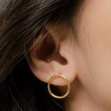 Modern Geometry Circle Stud Earrings