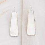 Emblem Jewelry Earrings Silver Tone / White Column Mother-of-Pearl Drop Earrings
