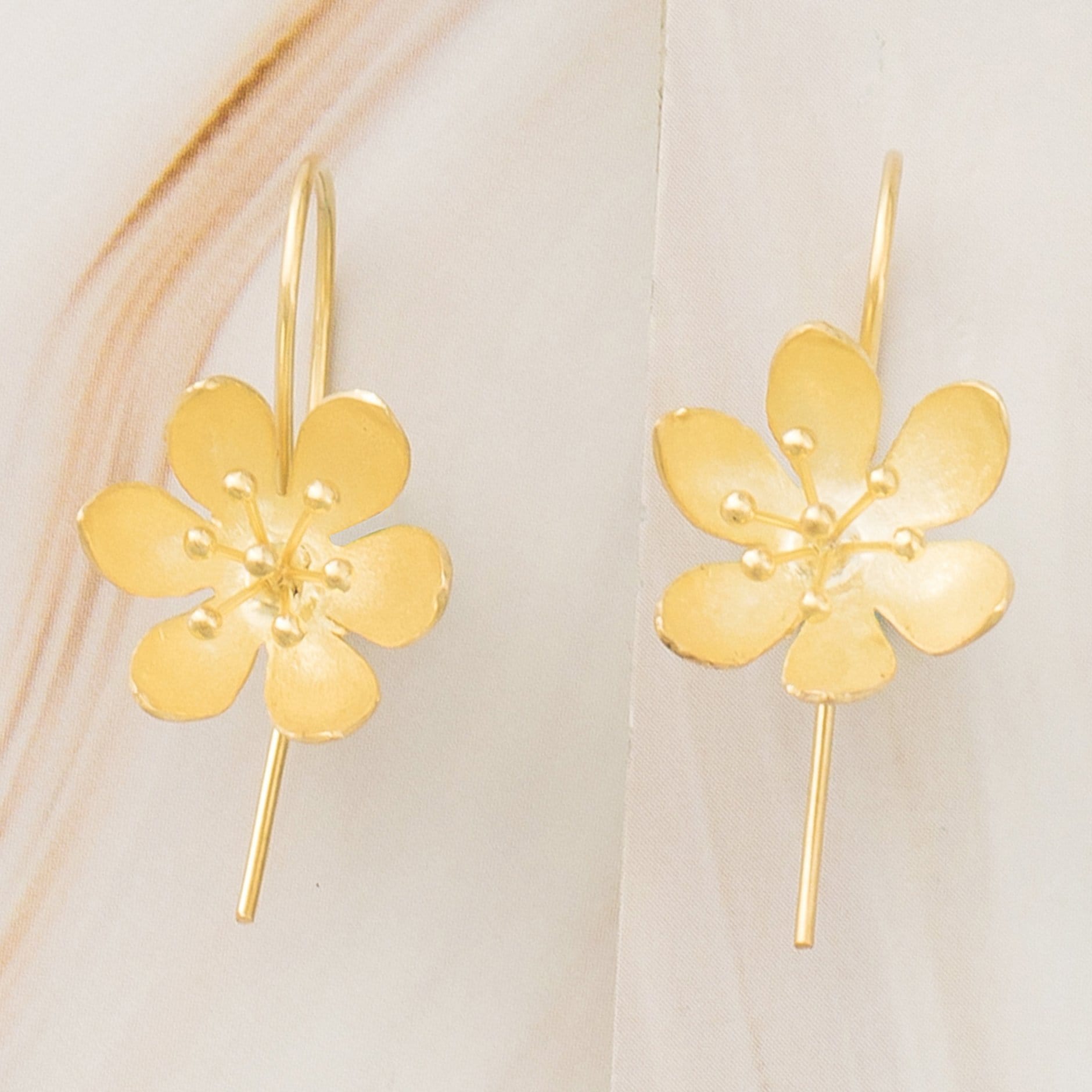 Emblem Jewelry Earrings Gold Tone Honey Buttercup Flower Drop Earrings