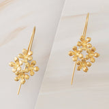 Emblem Jewelry Earrings Gold Tone Summer Verbena Flower Drop Earrings