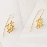 Emblem Jewelry Earrings Gold Tone Summer Verbena Flower Drop Earrings