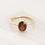 Emblem Jewelry Rings 6.5 / Red Garnet Medium Oval Candy Gemstone Stack Rings