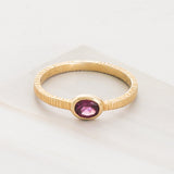 Emblem Jewelry Rings 5.5 / Pink Tourmaline Love Notch Baby Oval Gemstone Stack Rings