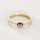 Emblem Jewelry Rings 6.5 / Purple Amethyst Love Notch Baby Oval Gemstone Stack Rings