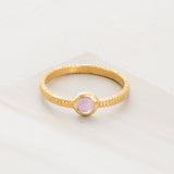 Emblem Jewelry Rings Purple Amethyst / 7 Love Notch Baby Cabochon Gemstone Stack Rings