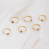 Emblem Jewelry Rings Love Notch Baby Cabochon Gemstone Stack Rings
