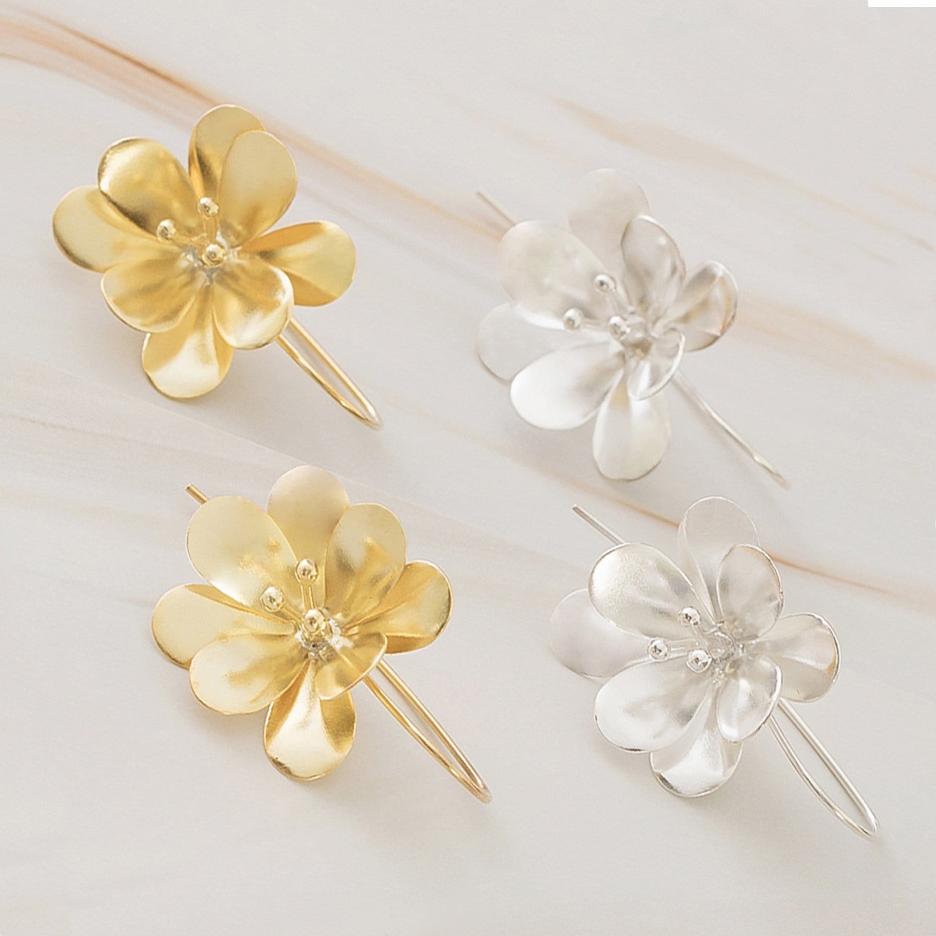 Emblem Jewelry Earrings Blooming Azalea Flower Drop Earrings