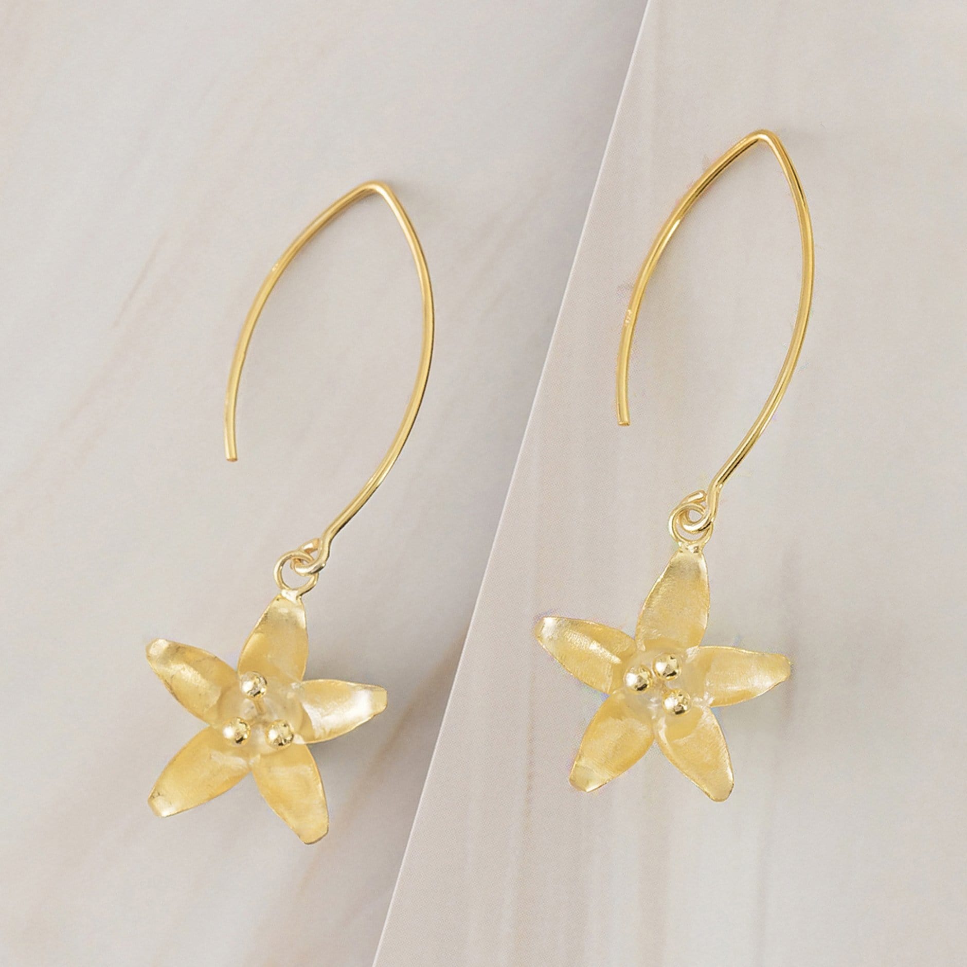 Emblem Jewelry Earrings Gold Tone Spring Starflower Drop Earrings