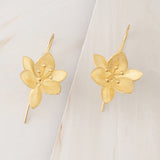 Emblem Jewelry Earrings Gold Tone Blooming Jasmine Flower Drop Earrings