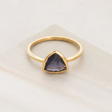 Emblem Jewelry Rings Blue Iolite / Triangle Signature Candy Gemstone Stack Rings (Ring Size 5)