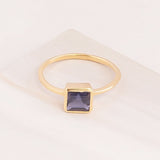 Emblem Jewelry Rings Blue Iolite / Square Signature Candy Gemstone Stack Rings (Ring Size 8)