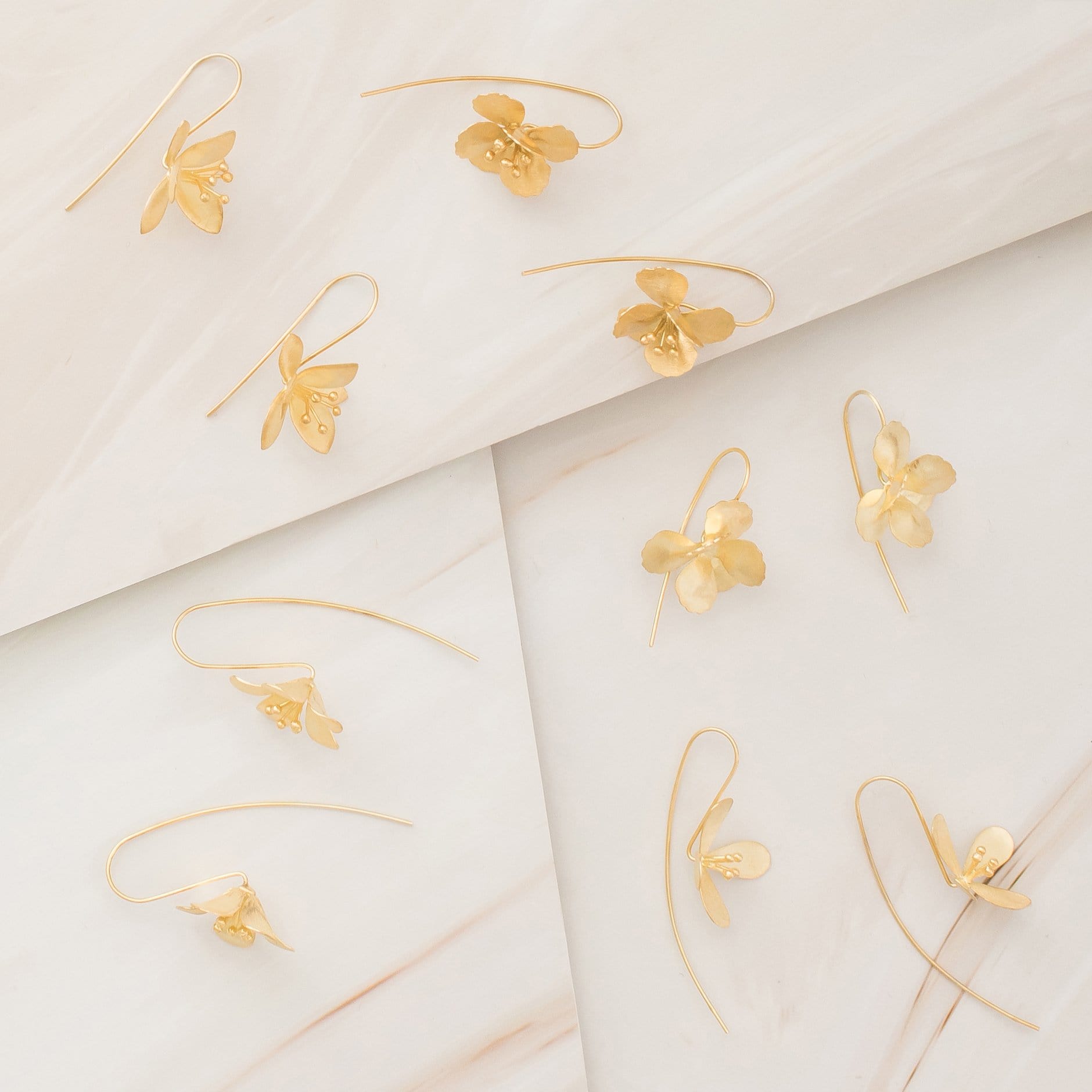 Emblem Jewelry Earrings Blooming Jasmine Flower Drop Earrings