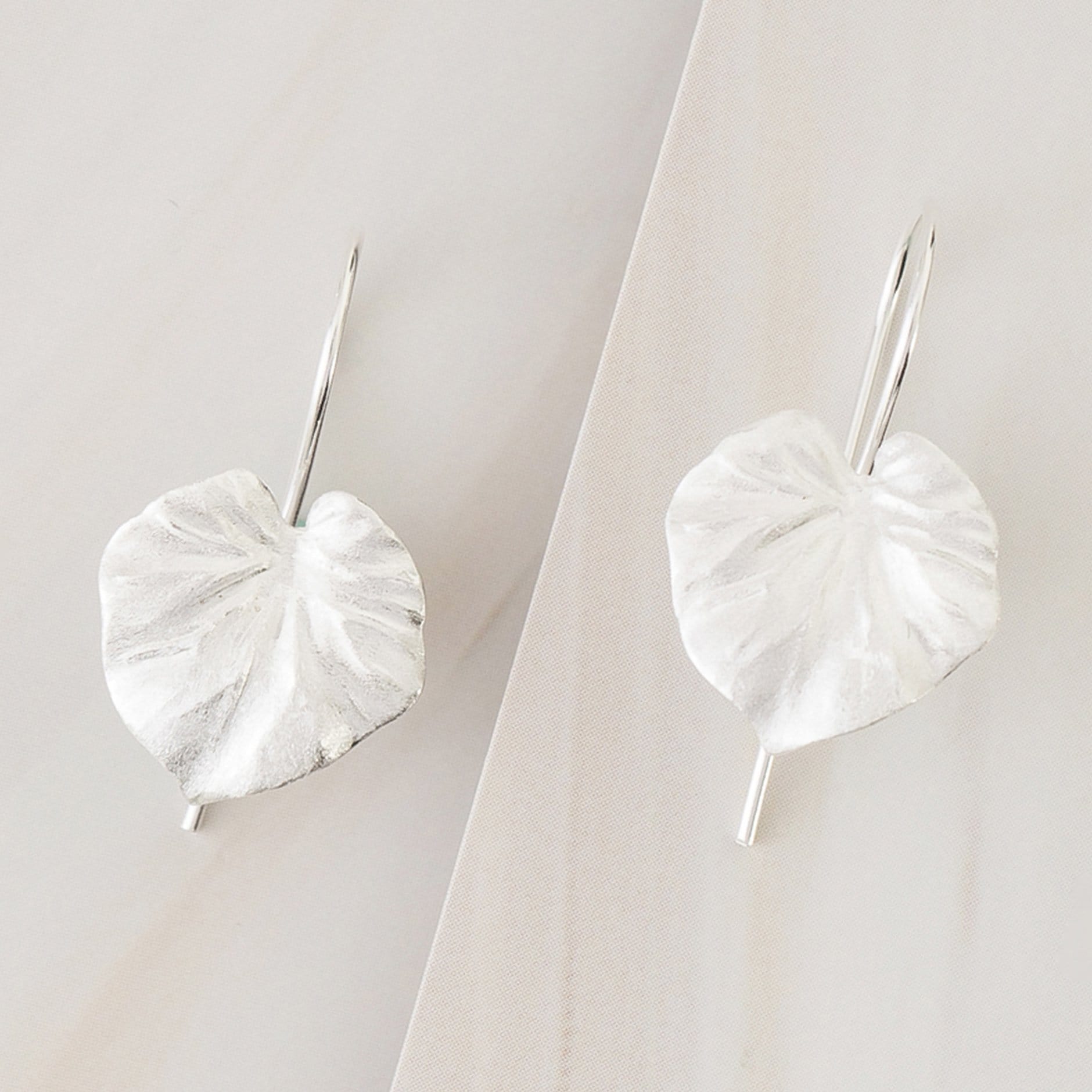 Emblem Jewelry Earrings Silver Tone Petite Parasol Leaf Drop Earrings