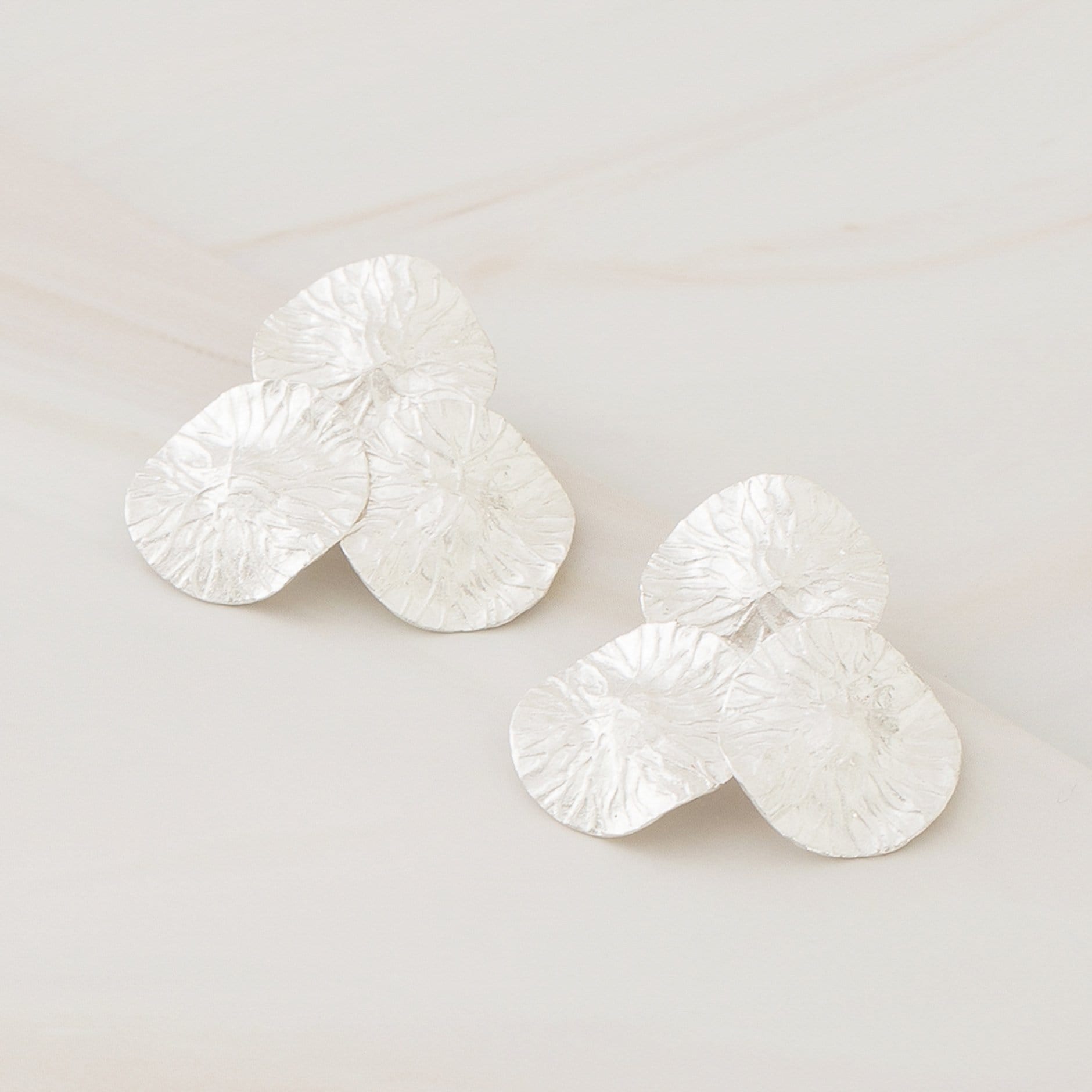 Emblem Jewelry Earrings Silver Tone Dancing Lily Pad Statement Earrings
