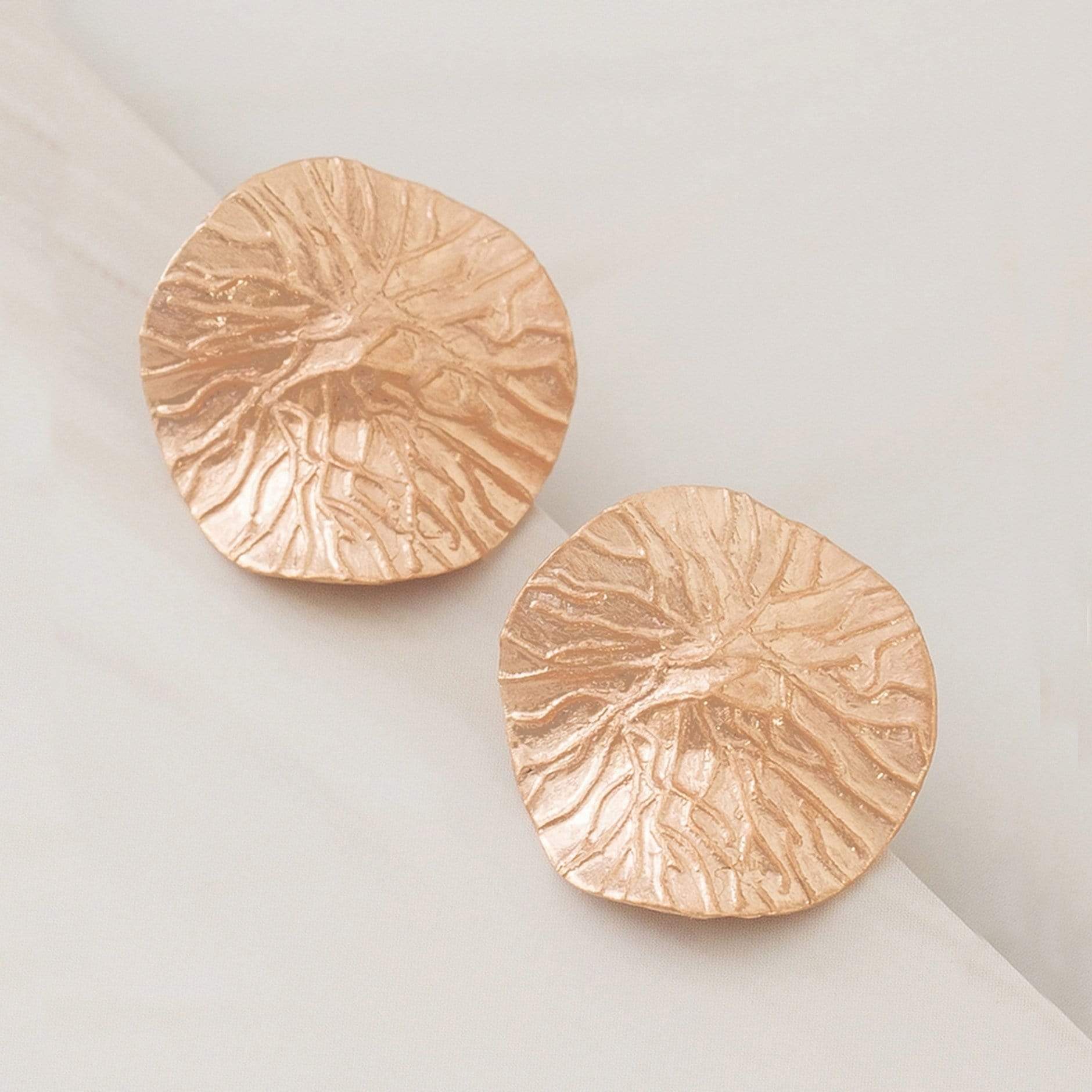 Emblem Jewelry Earrings Rose Gold Tone Petite Lily Pad Disc Statement Earrings