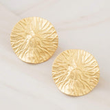 Emblem Jewelry Earrings Gold Tone Large Lily Pad Disc Statement Earrings