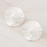 Emblem Jewelry Earrings Silver Tone Large Lily Pad Disc Statement Earrings