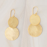 Emblem Jewelry Earrings Gold Tone Dancing Double Disc Cascade Drop Earrings