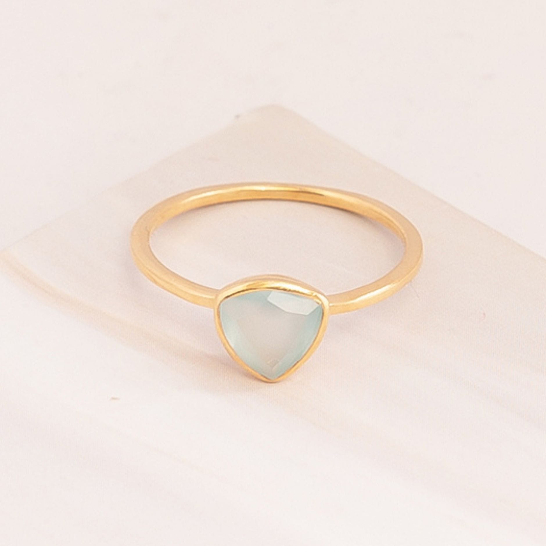 Emblem Jewelry Rings Chalcedony / Triangle Signature Candy Gemstone Stack Rings (Ring Size 9)