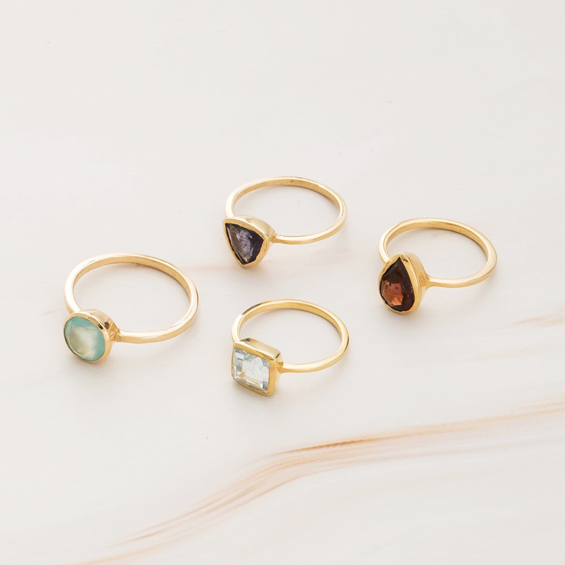 Emblem Jewelry Rings Signature Candy Gemstone Stack Rings (Ring Size 6)