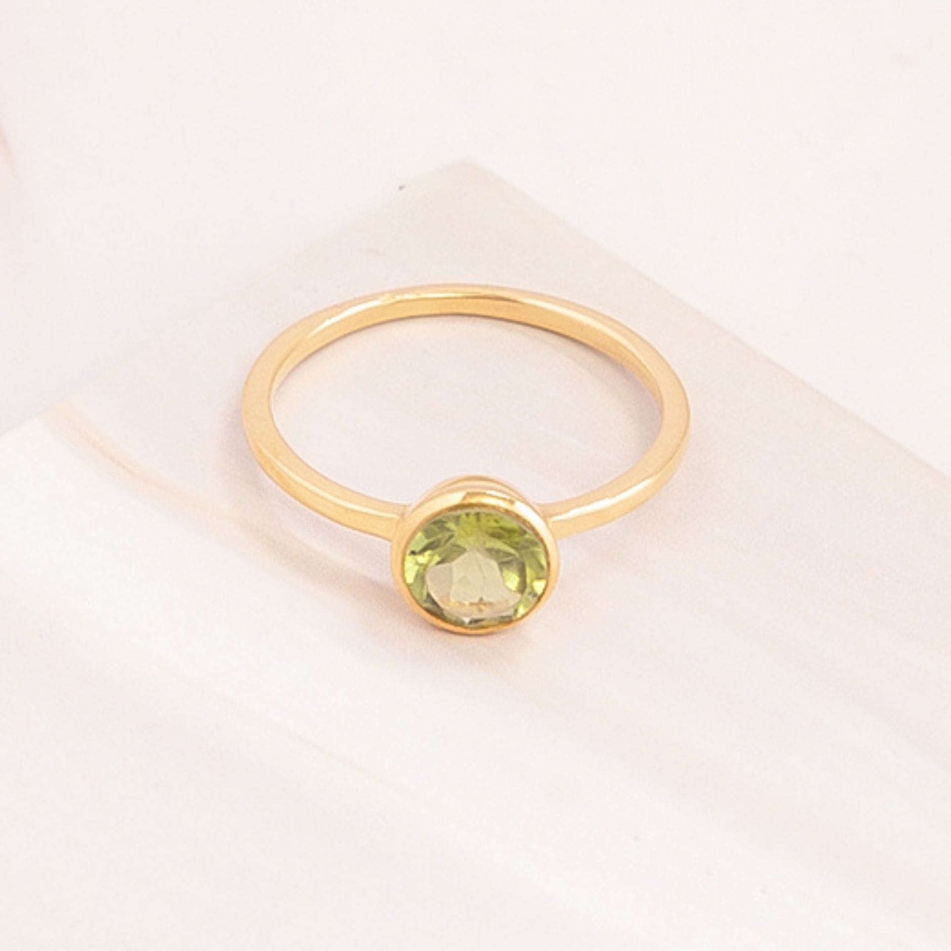 Emblem Jewelry Rings Green Peridot / Round Signature Candy Gemstone Stack Rings (Ring Size 4)