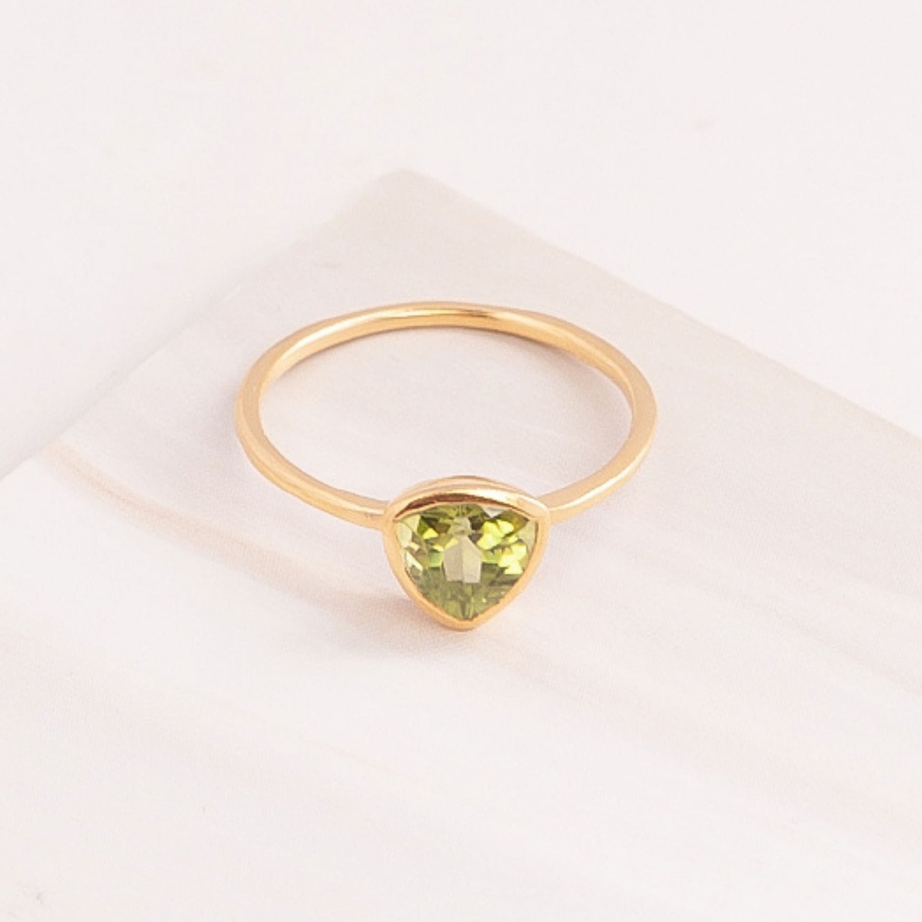 Emblem Jewelry Rings Green Peridot / Triangle Signature Candy Gemstone Stack Rings (Ring Size 4)