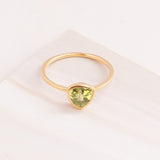Emblem Jewelry Rings Green Peridot / Triangle Signature Candy Gemstone Stack Rings (Ring Size 6)