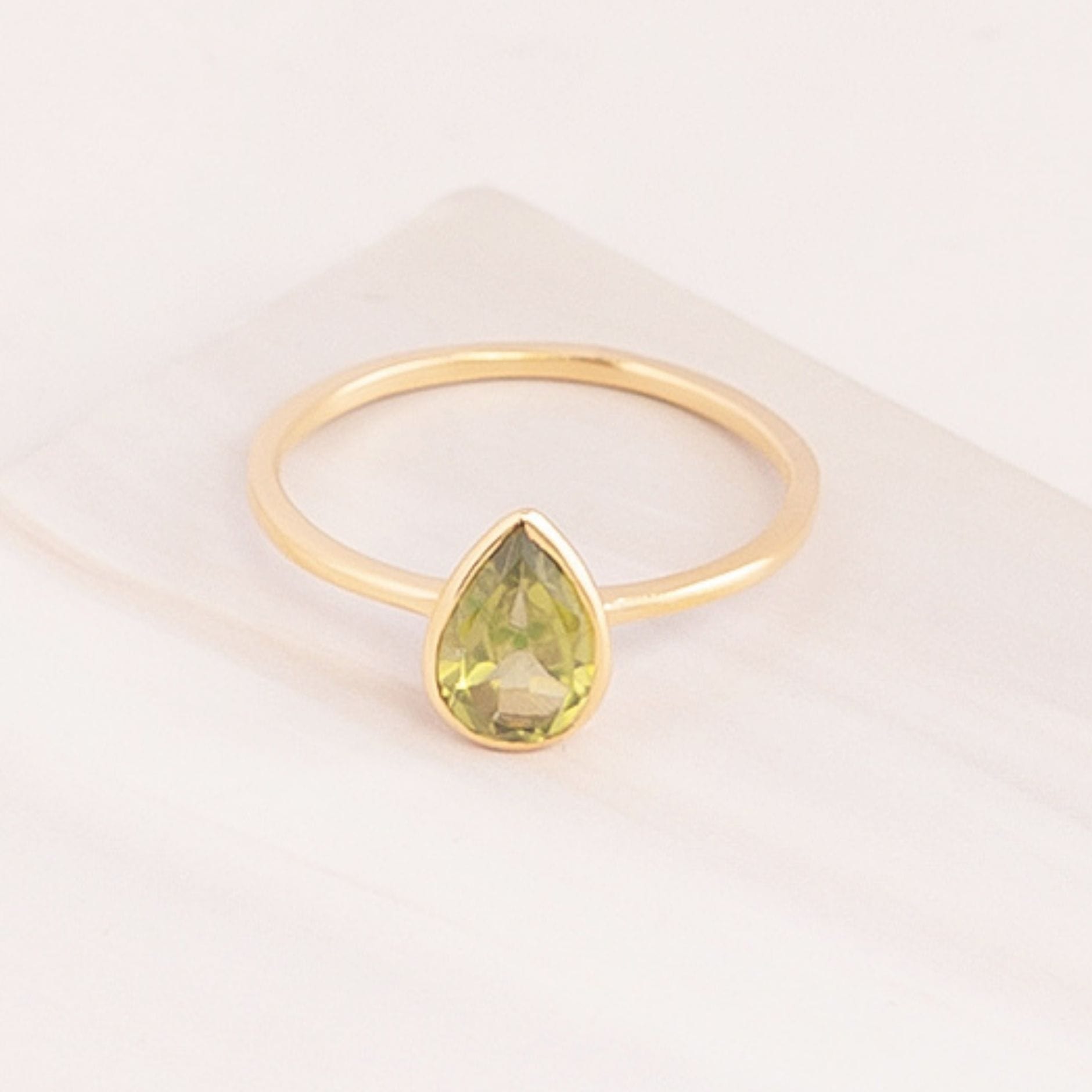 Emblem Jewelry Rings Green Peridot / Pear Signature Candy Gemstone Stack Rings (Ring Size 4)