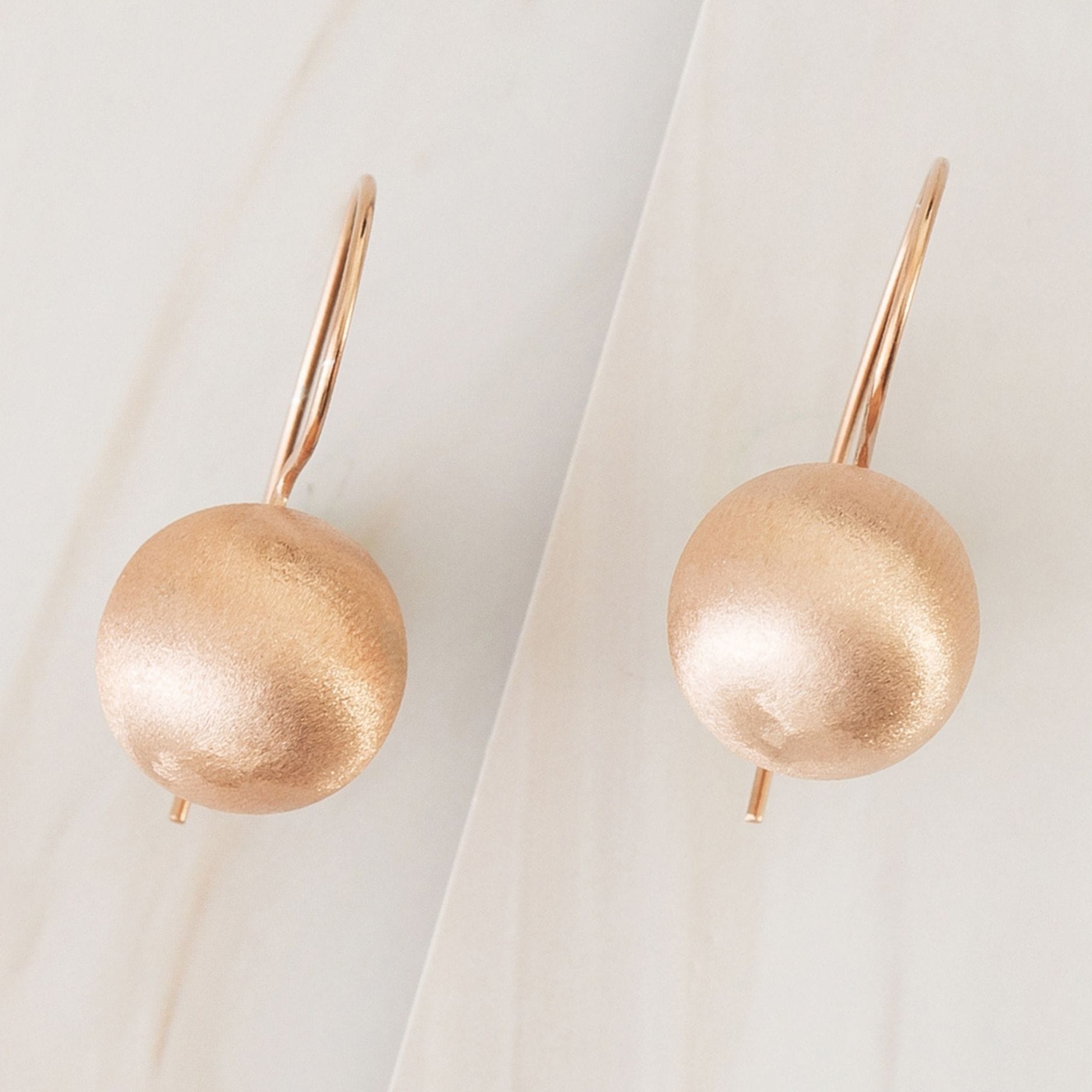 Emblem Jewelry Earrings Rose Gold Tone / 14 mm Terrene Matte Ball Drop Earrings