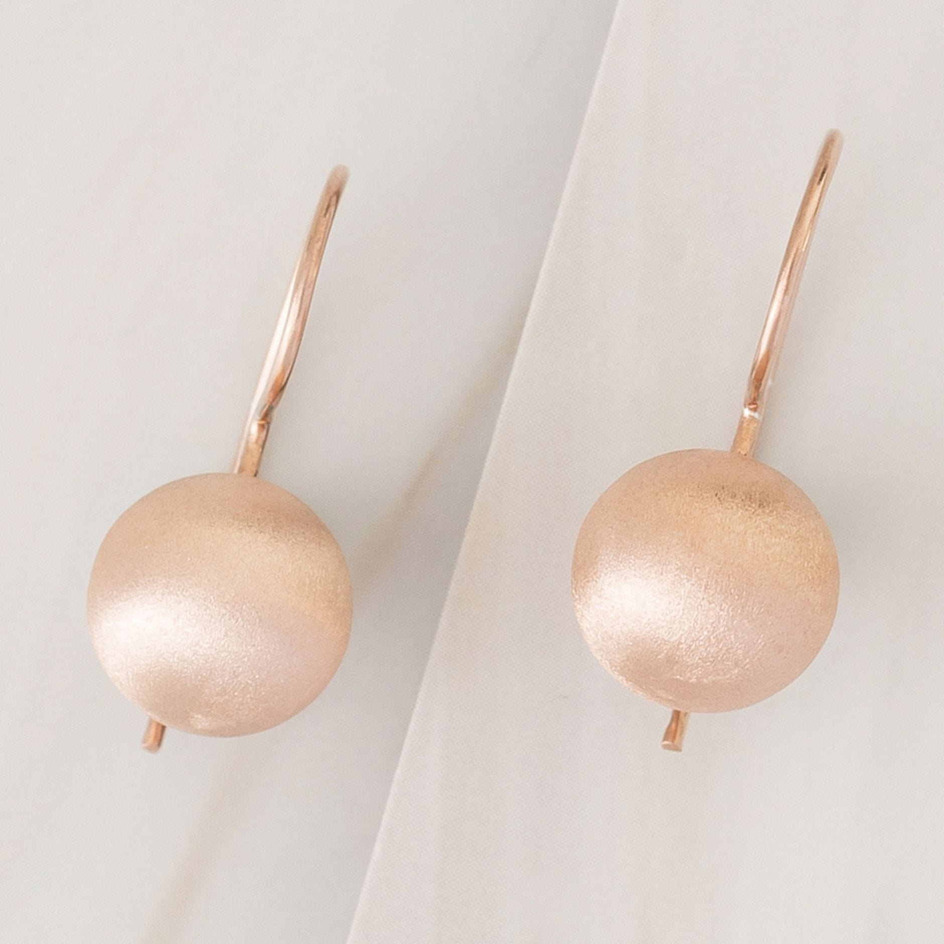 Emblem Jewelry Earrings Rose Gold Tone / 10 mm Terrene Matte Ball Drop Earrings