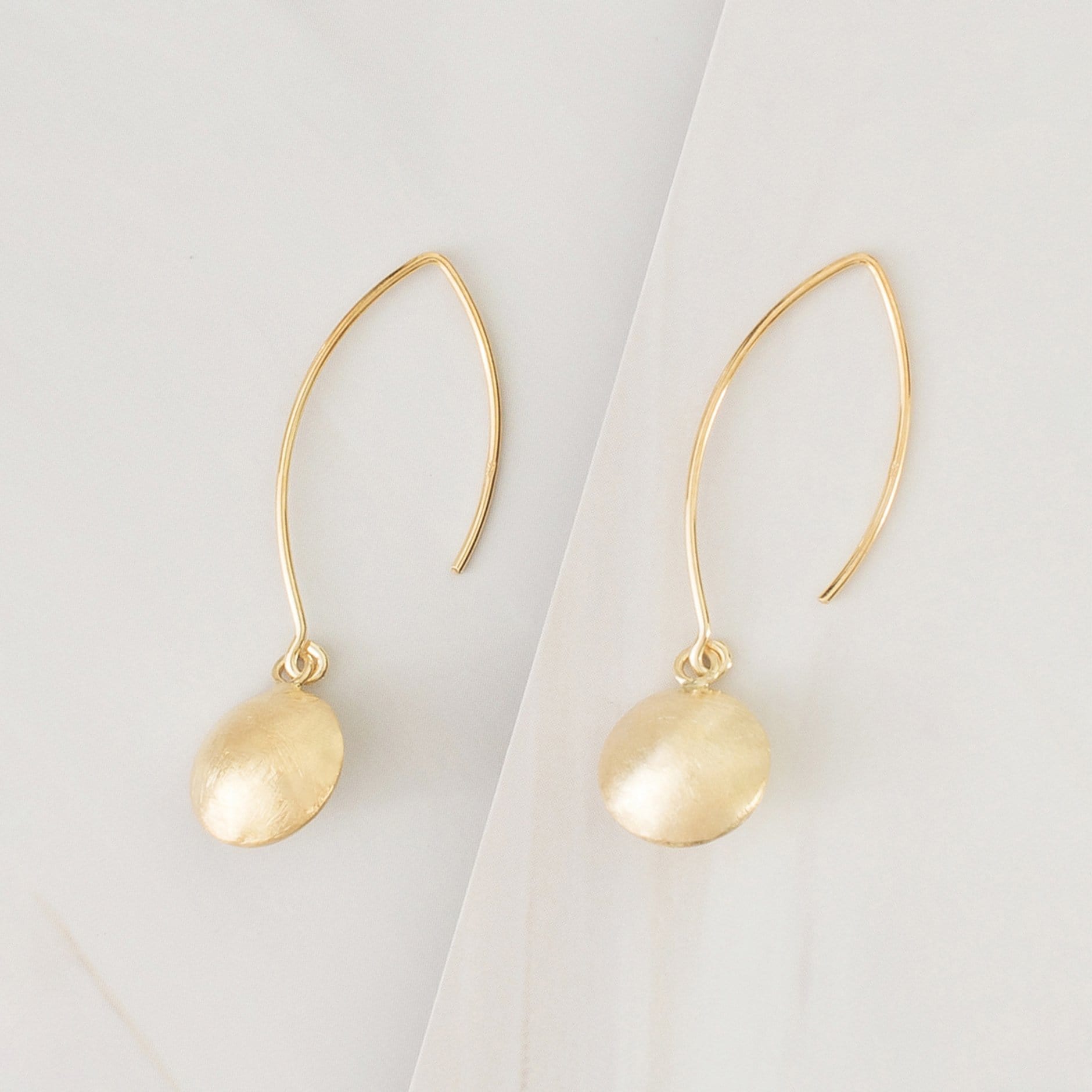 Emblem Jewelry Earrings Gold Tone Cymbal Drop Hook Earrings