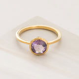 Emblem Jewelry Rings Purple Amethyst / Round Signature Candy Gemstone Stack Rings (Ring Size 5)