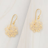 Emblem Jewelry Earrings Gold Tone Petite Infinite Happiness Lace Disc Earrings