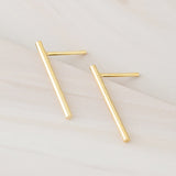 Emblem Jewelry Earrings Gold Tone / 3/4 inch Inch Stick Minimalist Earrings