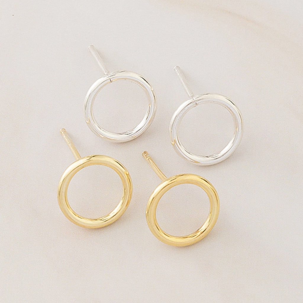 Modern Geometry Circle Stud Earrings - Emblem Jewelry