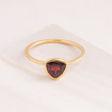 Emblem Jewelry Rings Red Garnet / Triangle Signature Candy Gemstone Stack Rings (Ring Size 6)