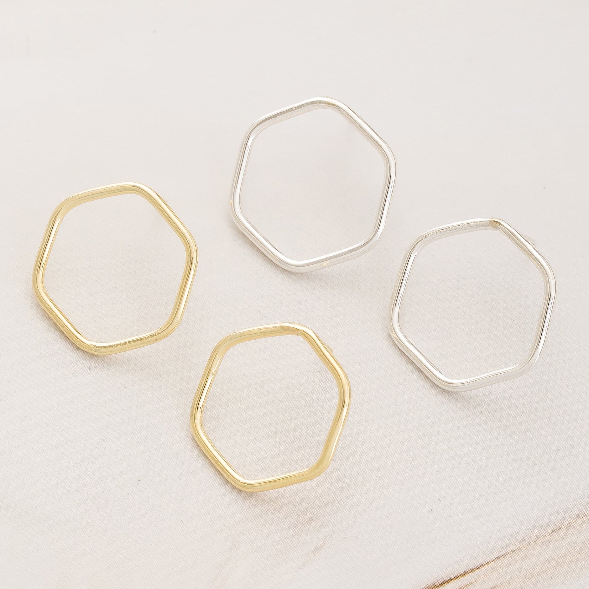 Emblem Jewelry Earrings Modern Geometry Hexagon Stud Earrings